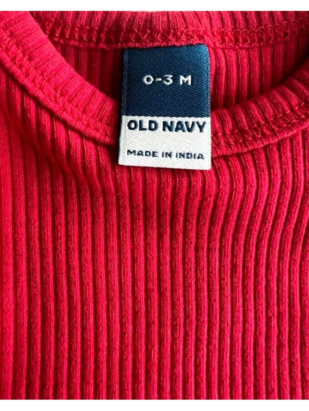 Old Navy Red Bodysuit-Size 0-3 Months, Long Sleeved, Unisex, Ribbed, NWT
